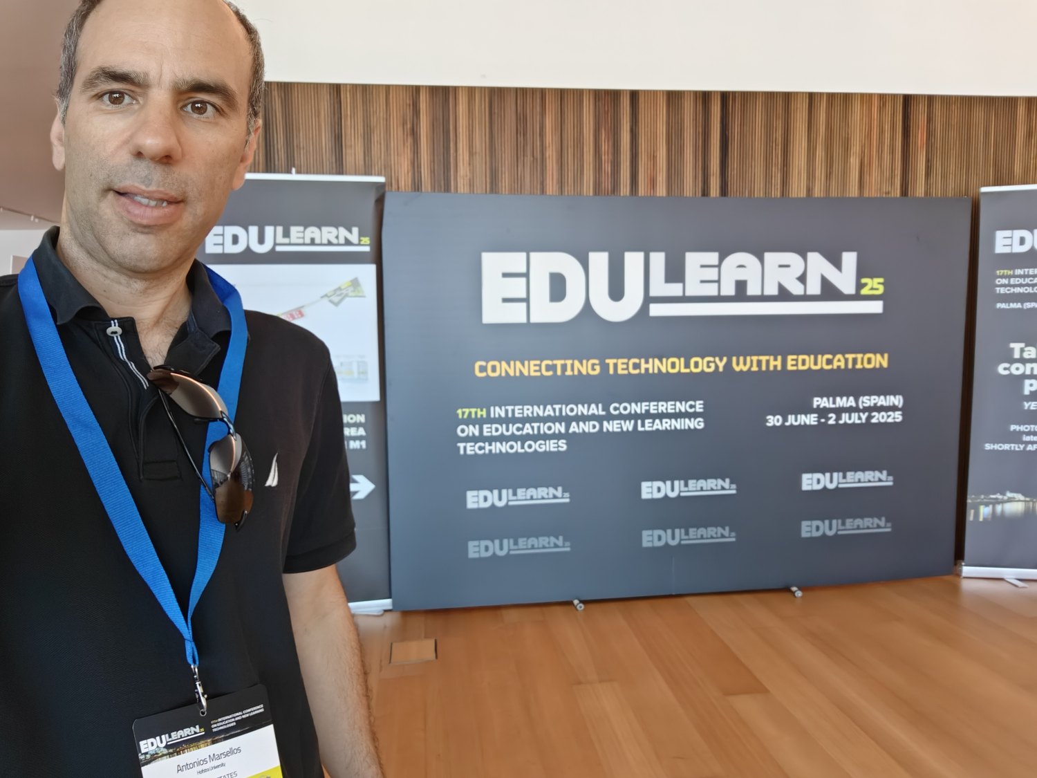 Dr. Marsellos at the EDULEARN 2025 international conference in Palma, Spain